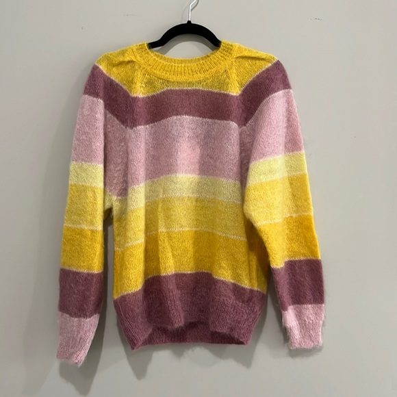 Isabel Marant Etoile Daniel Striped Mohair Blend Sweater Jumper Size 44 - Picture 6 of 11